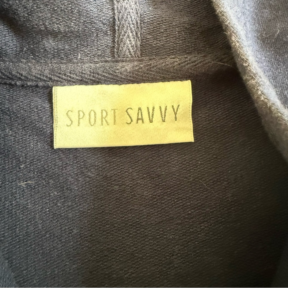 Sport Savvy Full Zip Jacket Hooded Blue Embroidered 2XL Baby Doll Half Sleeve - Picture 4 of 9